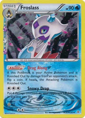 NM-Mint, English - 1 x Pokemon Froslass - RC8/RC32 - Uncommon - Holo Generations