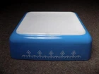 Vintage Pyrex Snowflake Garland Blue Baking Dish