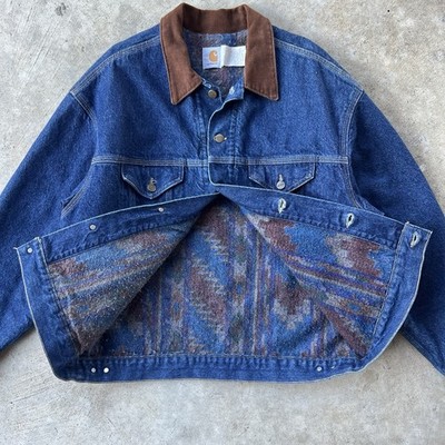 Carhartt southwest jacket デニムジャケット VTG CARHARTT Southwest Aztec Blanket Lined Denim Trucker Jacket
