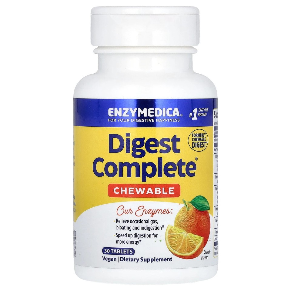 Chewable Digest Complete, Orange, 30 Tablets