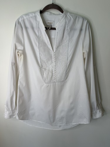 Laundry by Shelli Segal White Long Sleeve Blouse Tunic Size 8 Woman