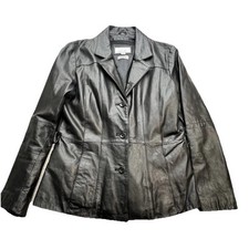Wilsons Black Leather XL Maxima Women s Jacket Thinsulate Zip In Liner - Coat