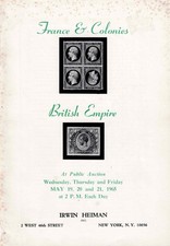France & Colonies/British Empire Stamp Auction Catalog - Irwin Heiman - May 1965