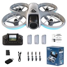 Drone with HD Dual Cameras Full Propeller Safety Protection, Headless Grey
