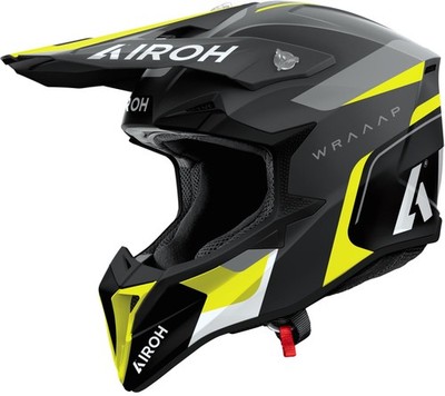 Airoh Wraaap Conquer Motocross Helm, schwarz/weiß/rot/grau, L (59/60)