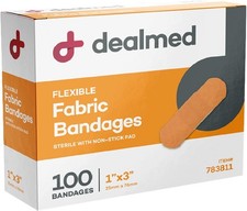 100 Sterile Flexible Fabric Adhesive Bandages 1X3" First Band Aid Strip Wound