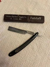 St. Louis Gunkel Bros FALSTAFF Straight Razor Case + Uncle Sam Blade