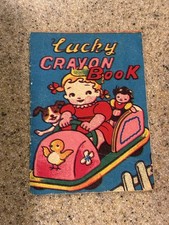Vintage Lucky Crayon Book Paper Booklet Toy, Made in Japan, Age 3-4