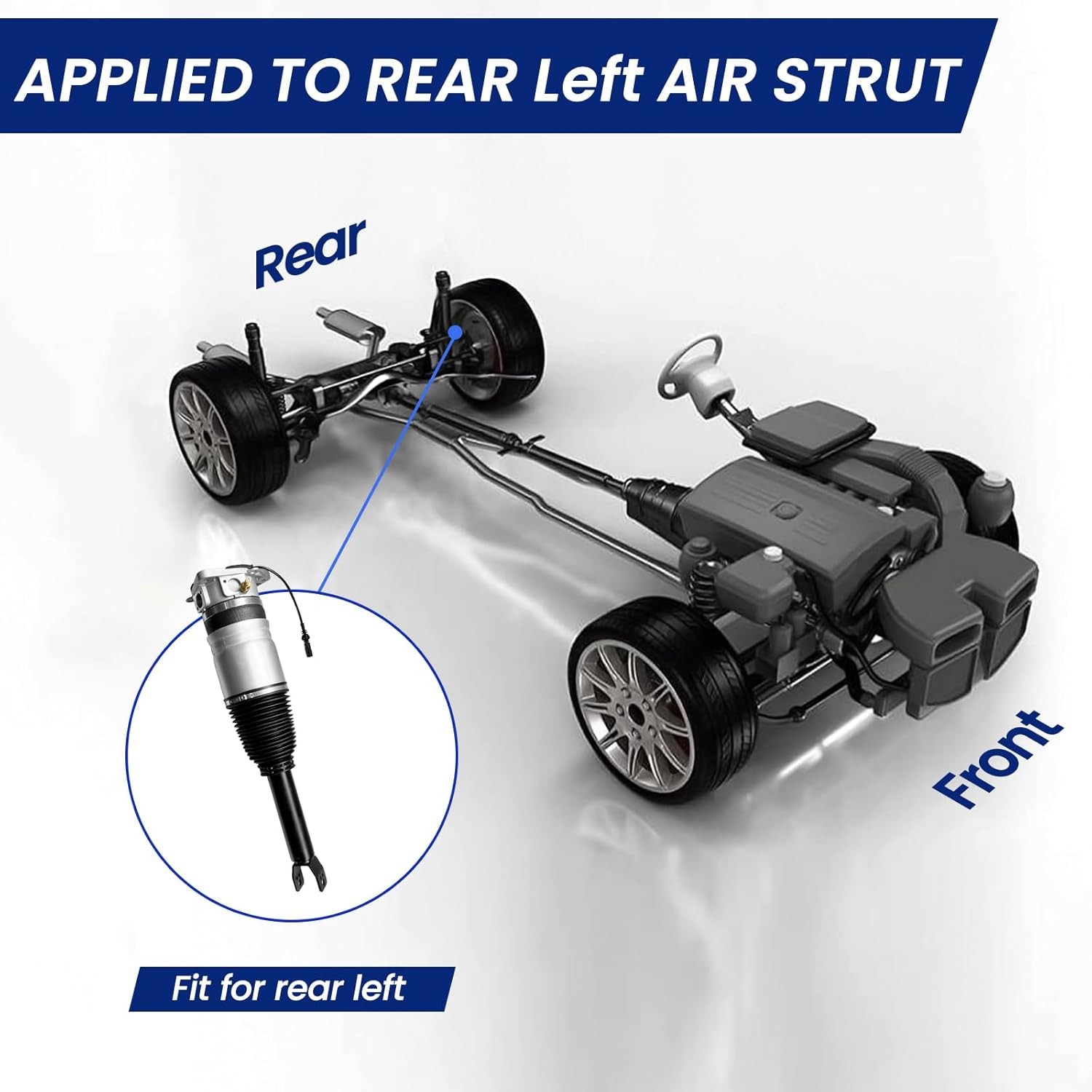 Pair Rear Air Suspension Shock Struts For Bentley Continental Flying Spur 04-18