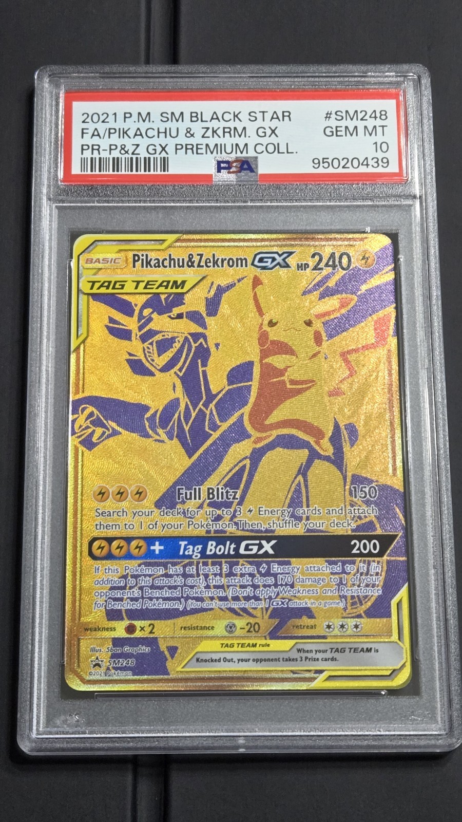 Pokemon - Pikachu & Zekrom GX SM248 Promo **GEM MINT PSA 10**
