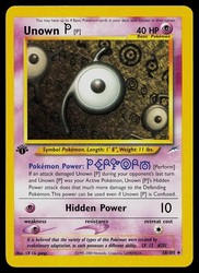 Unown [P] 58/105 Neo Destiny 1st Edition Uncommon
