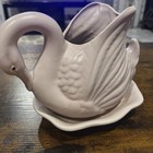Vintage Ceramic Swan Planter Brand Unknown 6.5" Long 4" Wide Light Pink G3 — photo 7