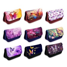 Personalised Butterfly Design Girl Boy Pencil Case Stationary Kids School Bag 33