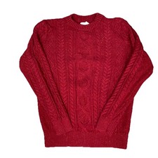 LL BEAN Crewneck Fisherman Sweater Organic Cotton Mens Size Medium Tall Knit