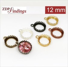 10pcs Round 12mm Quality Cast Gallery Tray Bezel Cup Setting - ZDP Findings USA