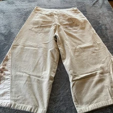 Vtg GAT Rave Phat Pipe Pants 90s Sz 40 (Fit 38)  Beige Super Wide Skate Hip Hop