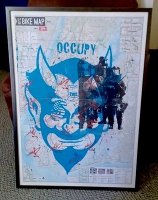 Occupy Protest Art Poster Framed Street Map Design