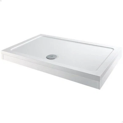 HYDROLUX Modern Rectangle Shower Tray 1200 x 800mm Easy Plumb Slimline Lightweight White