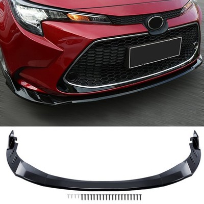 For Toyota Corolla 2019-2022 Front Bumper Lip Body Kit Spoiler Shiny Black 1 Set