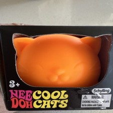 Schylling Nee Doh Cool Cats Orange Tear-Resistant Squeeze Ball 25250HY
