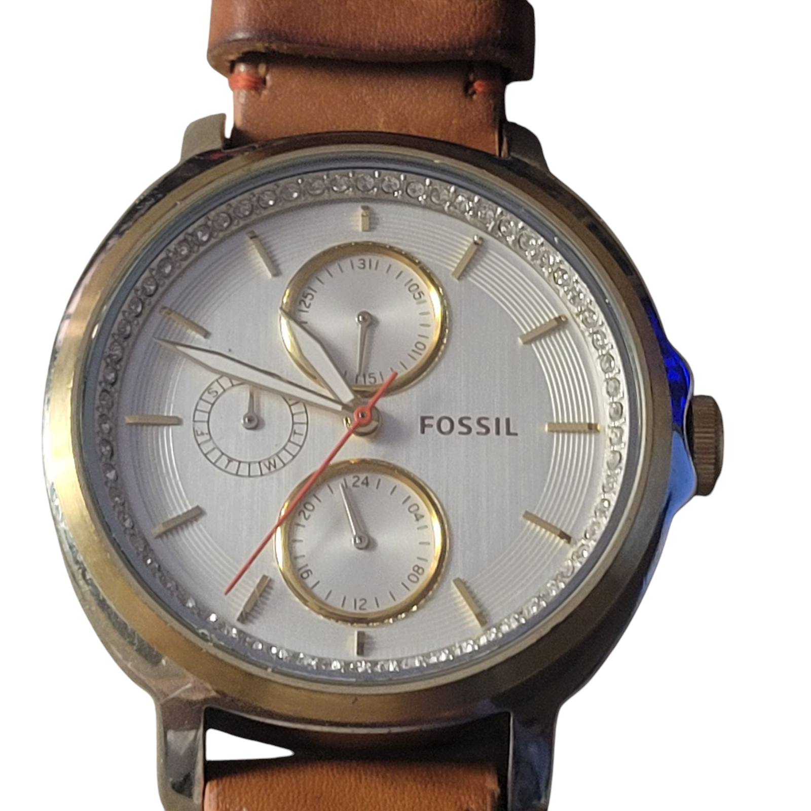 Fossil Women's Chelsey Watch ES3358 Large dial new battery original band Sharp