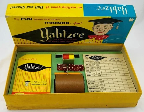 1956 Yahtzee Game by Milton Bradley Complete in Good Condition FREE SHIPPING