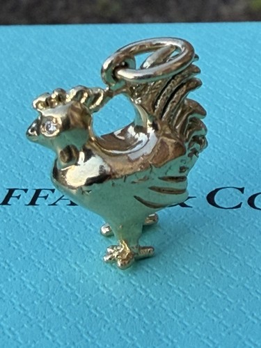Tiffany & Co 18K Paloma Picasso Chinese Zodiac Diamond Rooster Charm Pendant