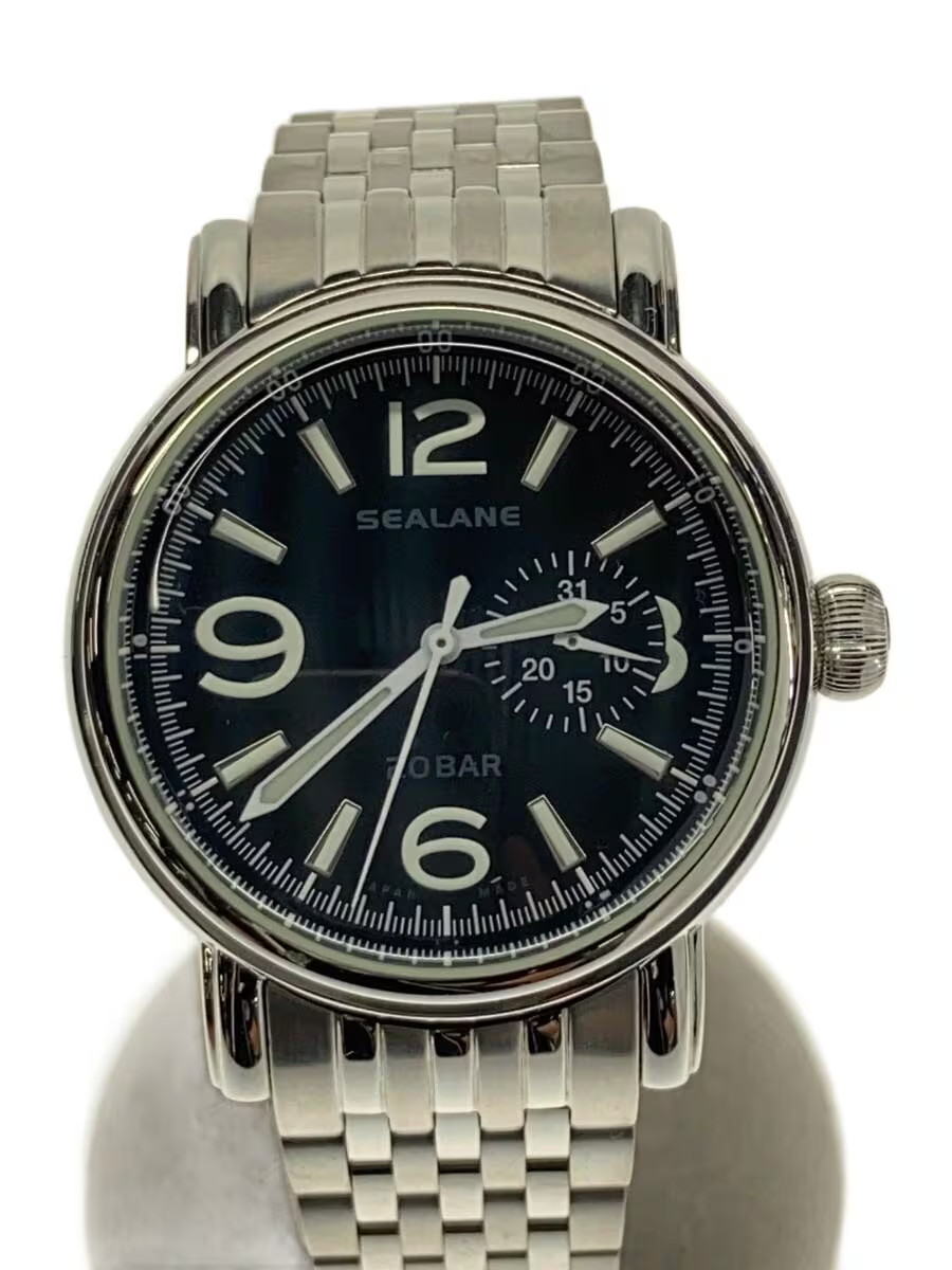 B Night Analog Sweep Quartz Analog Stainless Glow Date Hand SEALANE Watch Second - vintagewatches.pk
