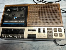 GENERAL ELECTRIC FM/AM CLOCK RADIO CASSETTE RECORDER VINTAGE MODEL 7-4956B Works