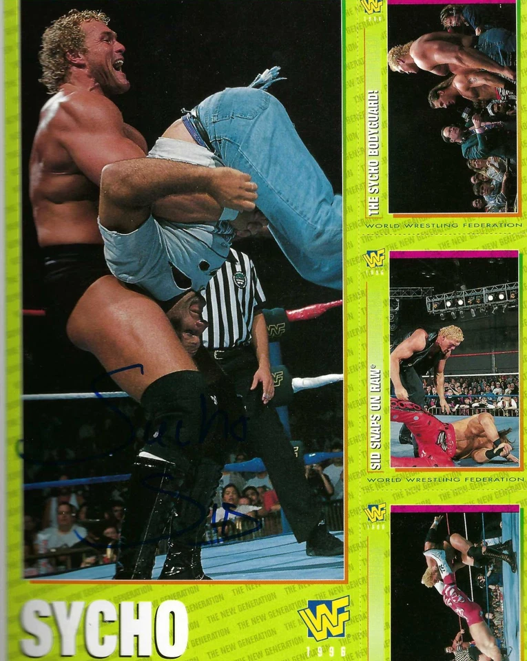 EB3413 GOLDUST MANKIND SID signed Vintage Wrestling Magazine POSTER w/COA - Image 2 of 4