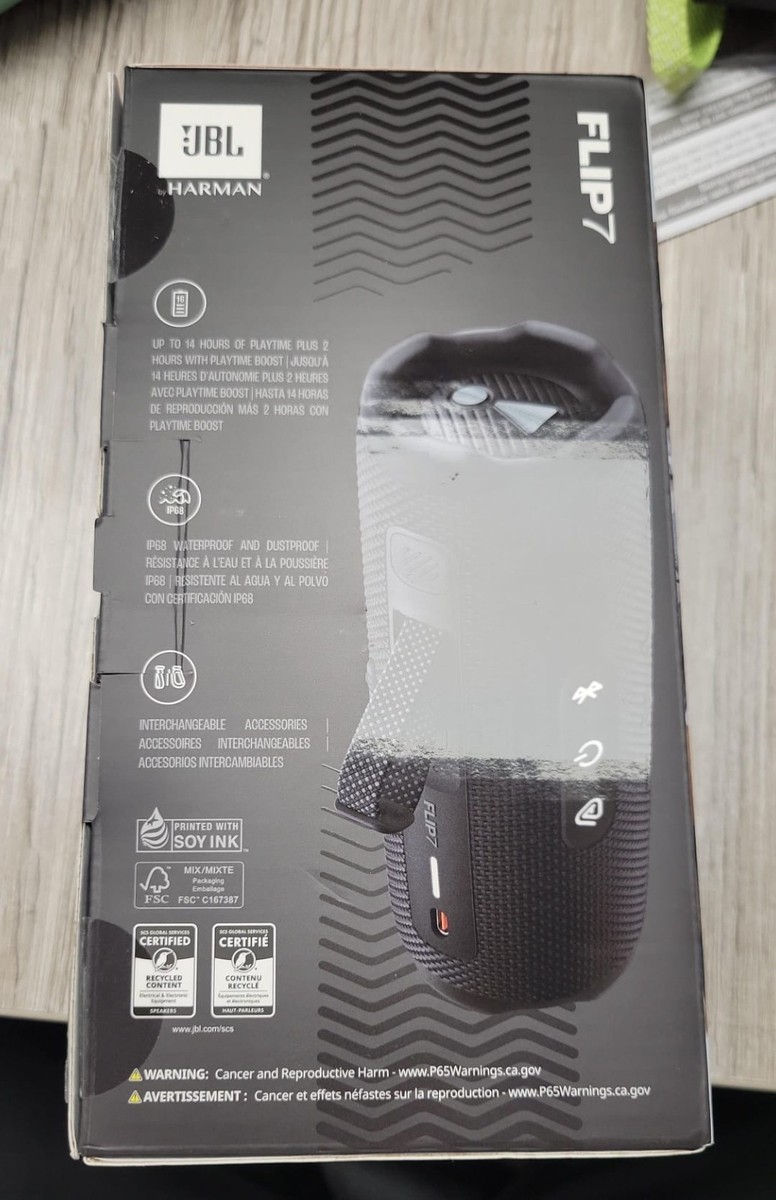 JBL FLIP 7 Portable Waterproof Wireless Bluetooth Speaker -BLACK