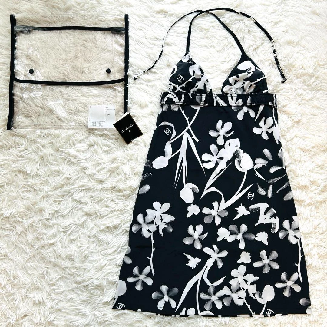 Costume intero Chanel Maillot Coco Mark camicia motivo floreale