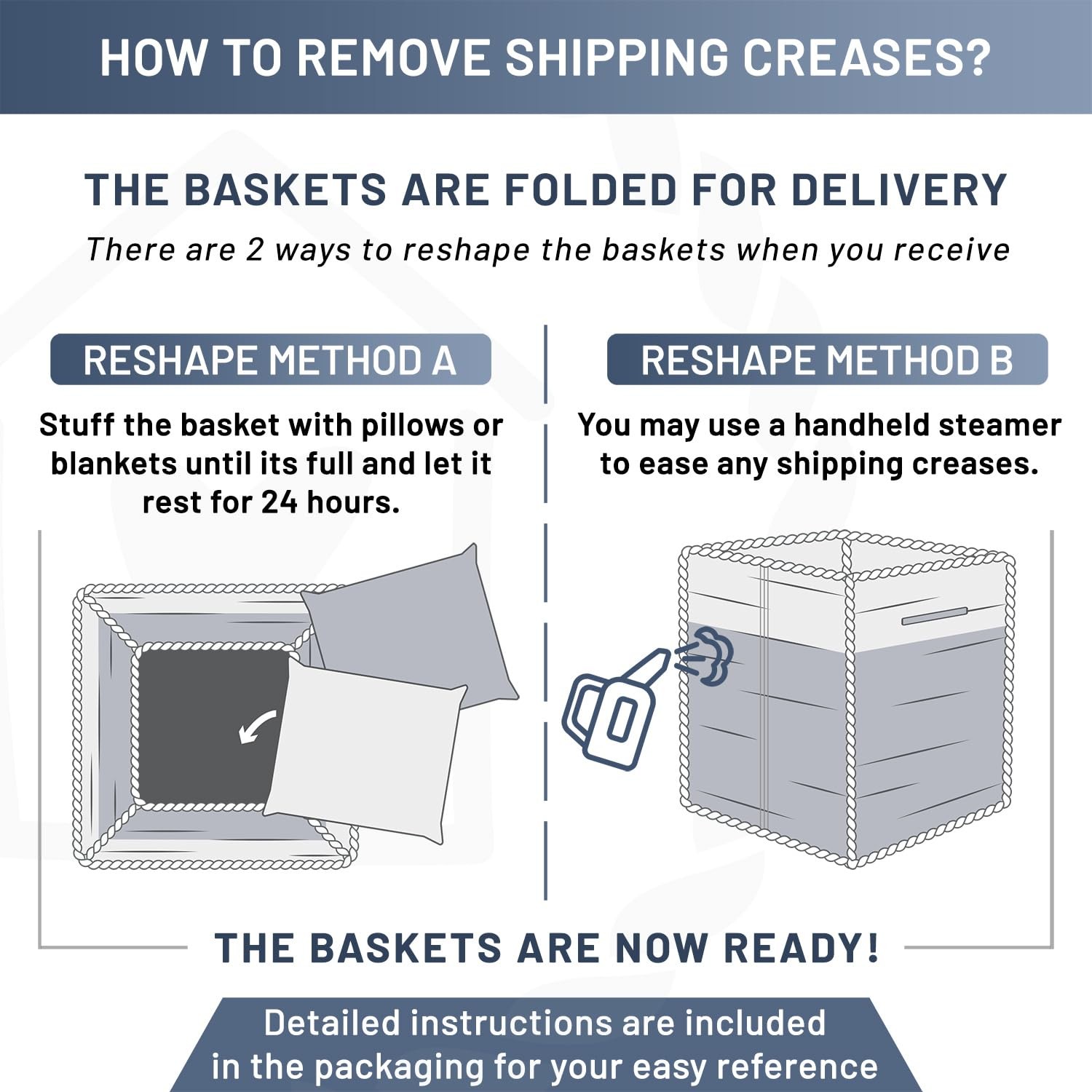 Storage Cubes 11 Inch Cotton Rope Woven Baskets for Organizing, 3-Pack | Cube...