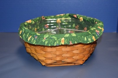 Longaberger 1998 Divided Hexagonal Generations 10  Basket Combo  Emerald Vine 