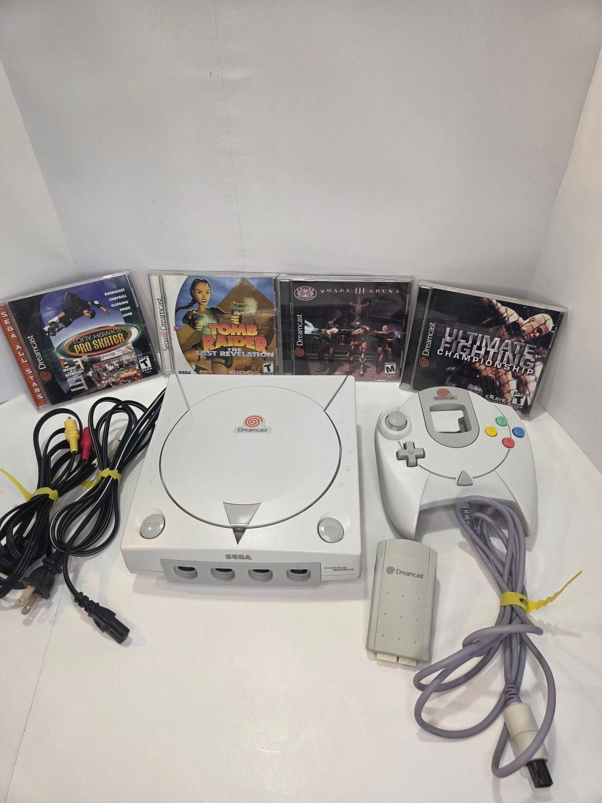 Sega Dreamcast Console Bundle White with Controller, Games, and Accessories