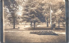 Real Photo Postcard Park Scene - AZO RPPC Card c1907-1918