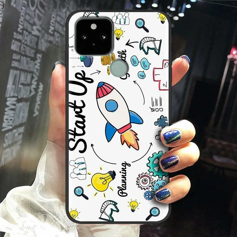 For Google Pixel 5 4A 4 3A 3 XL Black Slim Painted TPU Soft Silicone Case Cover - Image 3 of 4