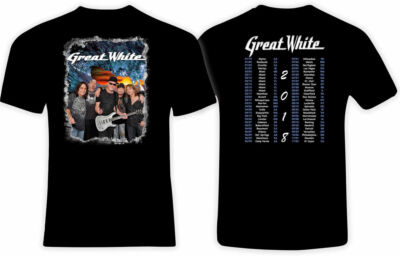 Great White 2018 Concert Tour T Shirt Softstyle Short Sleeves Black S-5XL  AG18