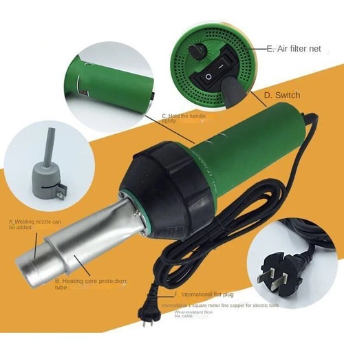 1600W Professional Hot Air Welding Kit + Plastic Heat Gun + Accessories For PVC - Picture 6 of 11