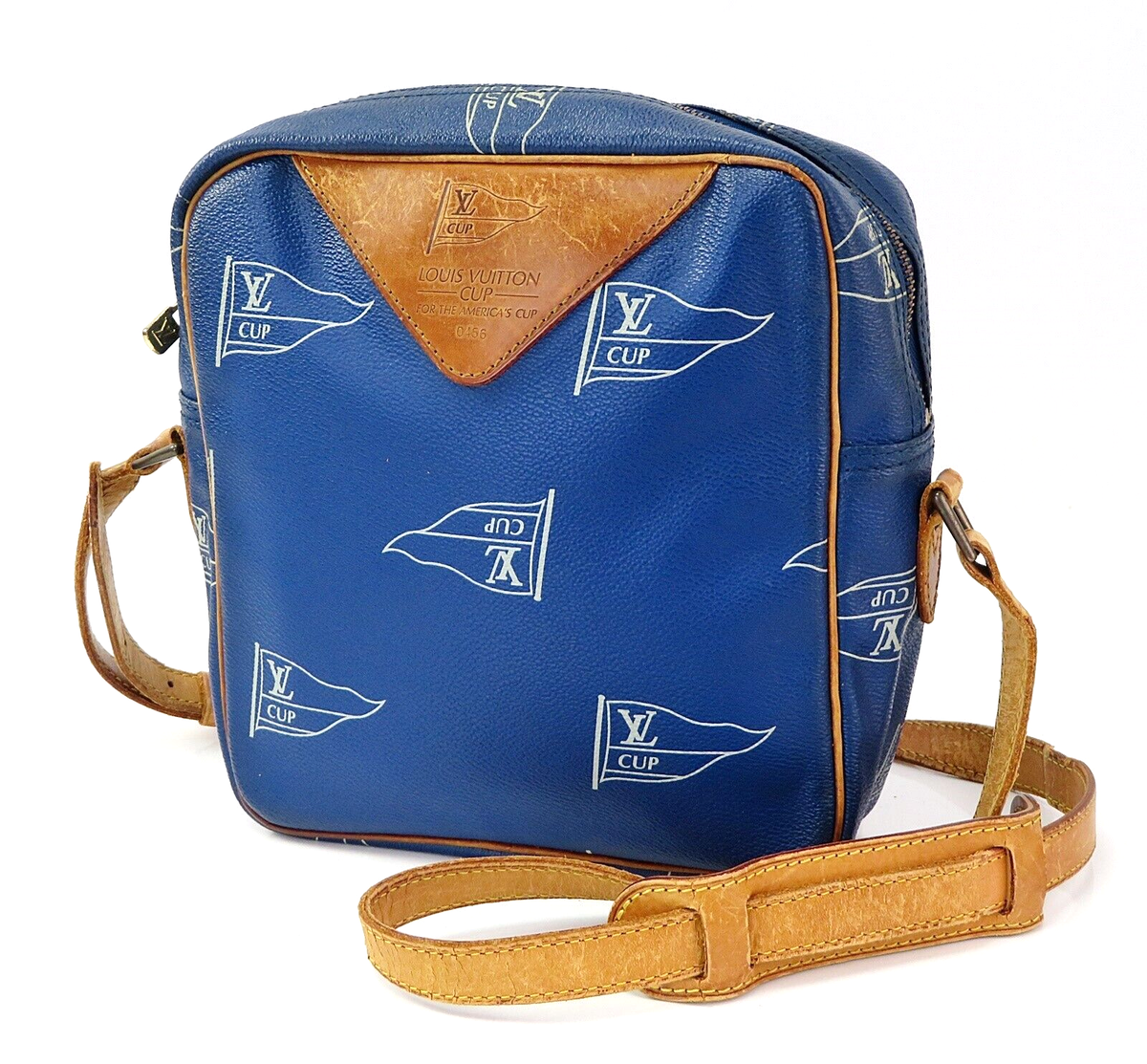 Auth LOUIS VUITTON Cup Sac San Diego Blue Cross Body Shoulder Bag
