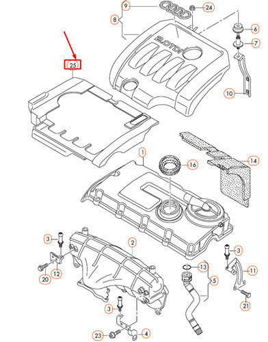 OEM Audi A3 8P Motor Ansaugkrümmer Abdeckung 03G103907 Original - Picture 6 of 6