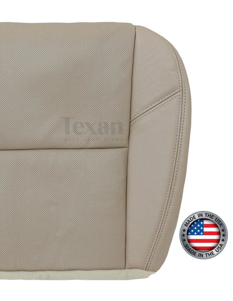 Chevy Avalanche LTZ 2012 2013 parte inferior del conductor cubierta de asiento de cuero perforado tostado Foto 3 de 4