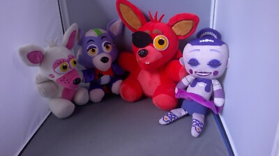 Five Nights At Freddy's Lot Plush Lot Of 4 Foxy Ballora Funtime Foxy and Roxanne
