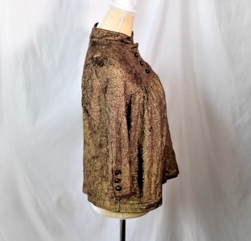 La Rok Gold Blazer Jacket Size S - Imagem 2 de 4
