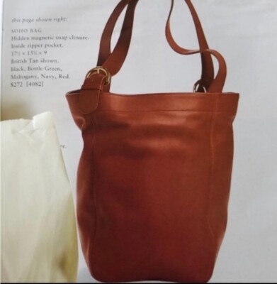 COACH VINTAGE DUFFLE SOHO XL BERRY RED LEATHER BAG 4082 | eBay