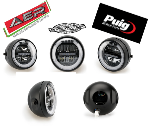 Puig 1944N LED-Scheinwerfer Lumen für Motorräder im Neoretro-Stil mit