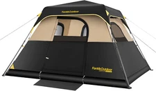 FanttikOutdoor Camping Tent 4 Person Instant Cabin Tent Setup in 60 Seconds