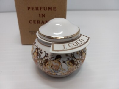 Perfume in Ceramic T. Coco Perfume Bottle Trinket Jar Chanel Interceramica NEW