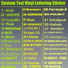 CUSTOM Vinyl Decal TEXT NAME Personalized Lettering Sticker, 26 Colors, ANY TEXT