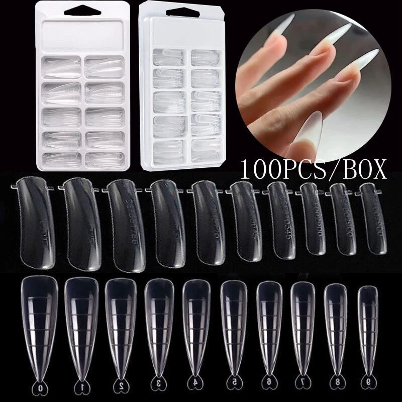 Quick Gel Forms Dual Nail Extension Tips 100/Box For Acrylic Building 10 Sizes э - Image 2 of 4